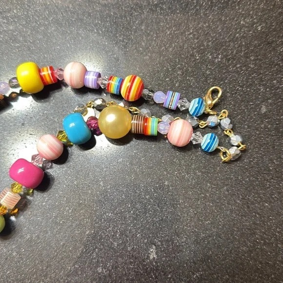 Tina Tarantino, beautiful multicolor beaded necklace adjustable length - Picture 3 of 5